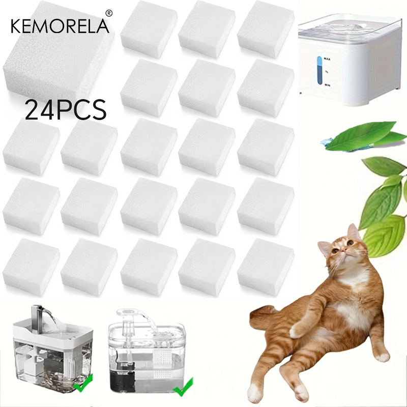 Cat Water Fountain Filter - KEMORELA 8/16/24PCS Replacement Pre Filter Sponge