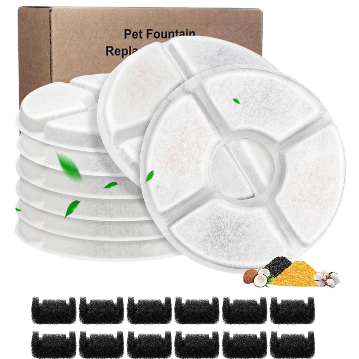 Cat Water Fountain Filter - Round Carbon Filters Set Cat Dog