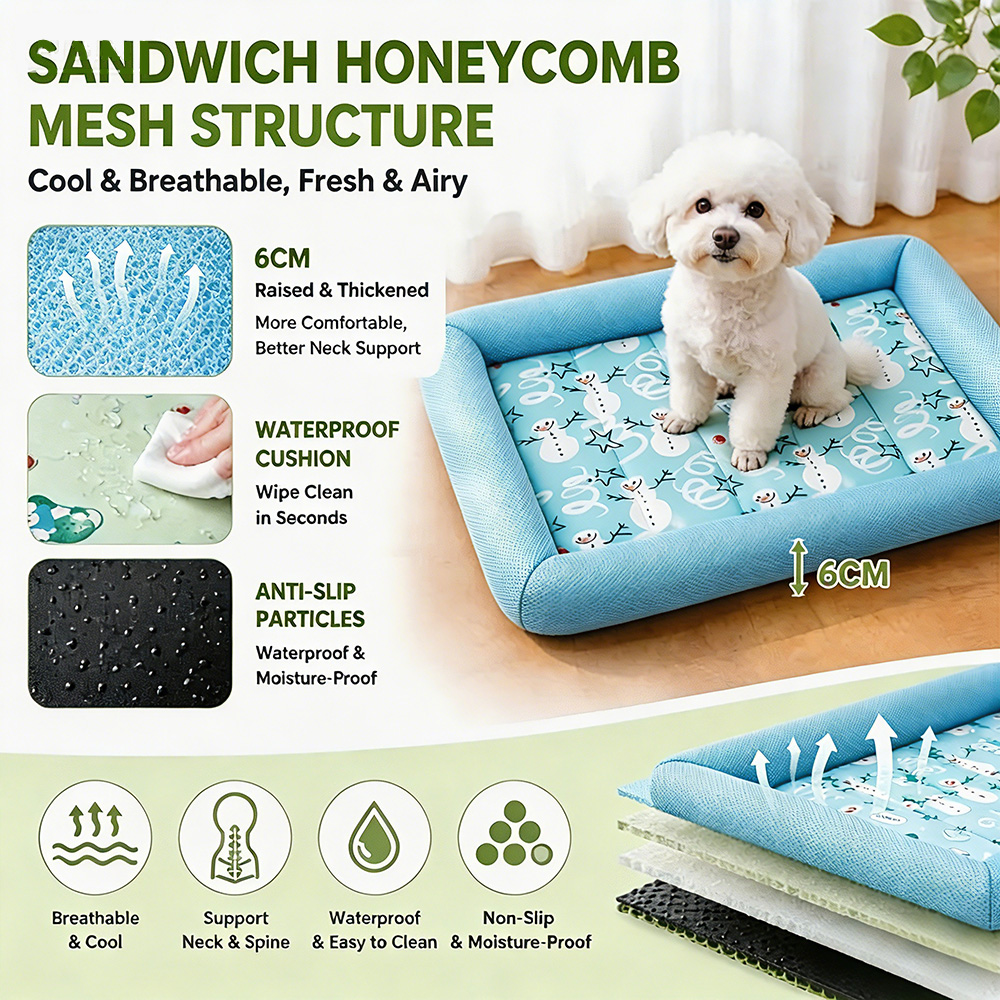Pet Supplies Dog Wash - Summer Pet Cooling Mat Detachable Washable