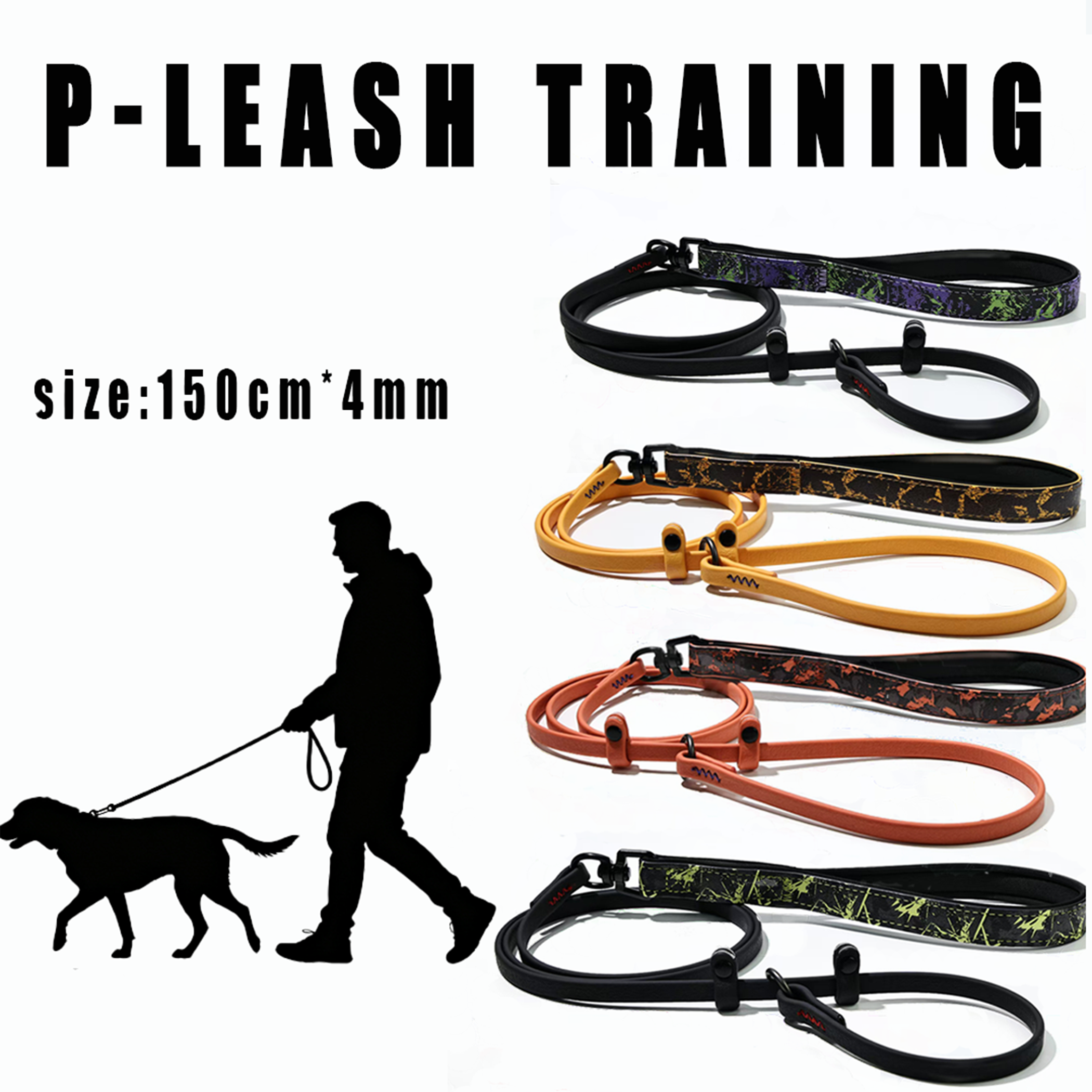 No Pull Dog Harness - 150cm P-Leash Training Dog Leash Waterproof