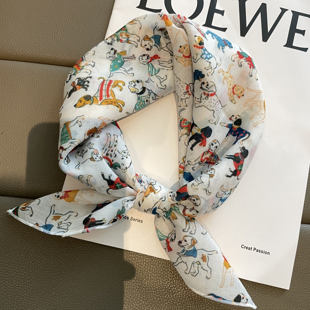 1pcs Cartoon Dog Print Silk Sc - Dog Bandana Scarf incelemesi ve fiyatı