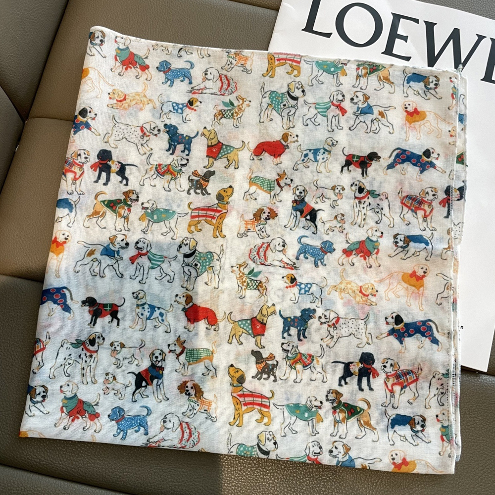 1pcs Cartoon Dog Print Silk Sc - Dog Bandana Scarf incelemesi ve fiyatı