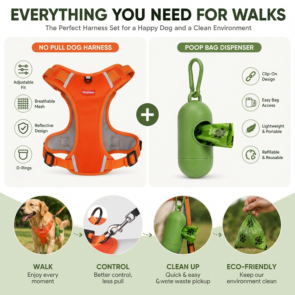Pet Dog Harness Set with Poop  - No Pull Dog Harness incelemesi ve fiyatı