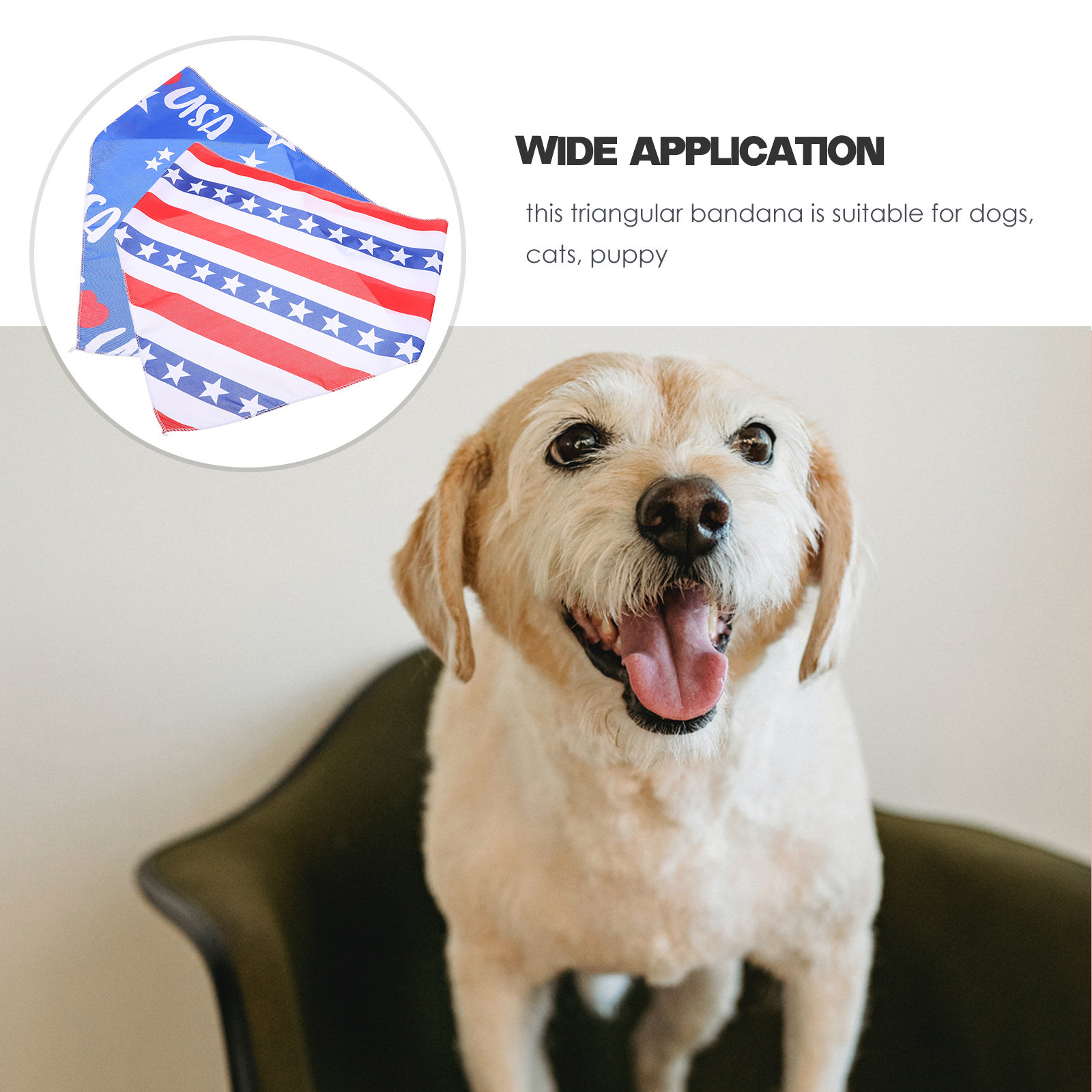 2Pcs Pet Bandana American Flag - Dog Bandana Scarf incelemesi ve fiyatı