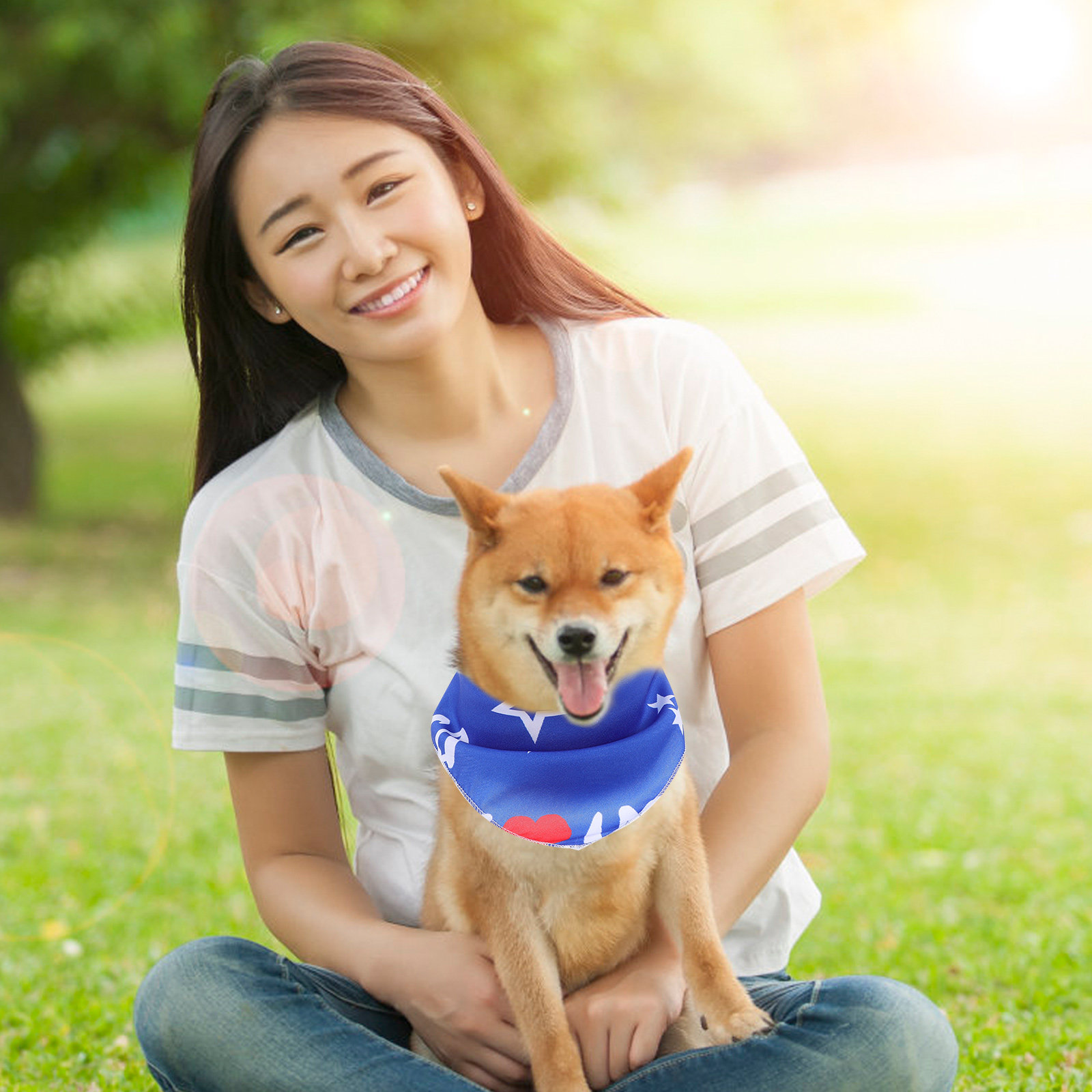 2Pcs Pet Bandana American Flag - Dog Bandana Scarf incelemesi ve fiyatı