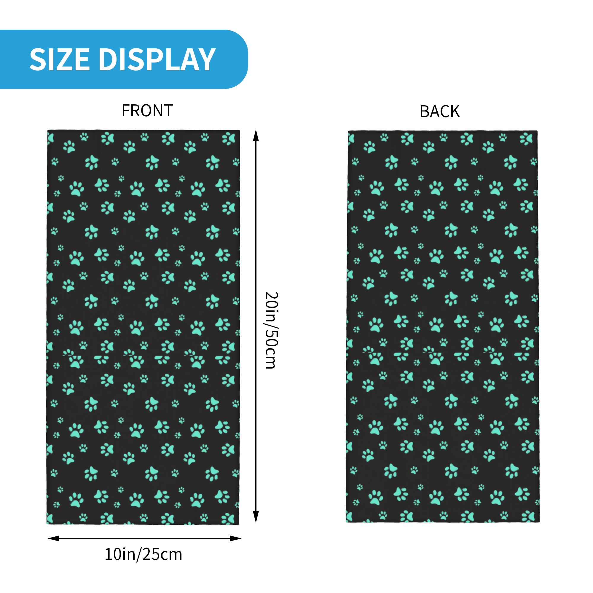Custom Aqua Dog Paw Print Patt - Dog Bandana Scarf incelemesi ve fiyatı